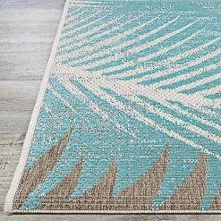 Monaco Tropical Palms Aqua 9 ft. x 13 ft. Indoor/Outdoor Area Rug by Couristan -Artistic Weavers || Couristan Sales Store aqua couristan outdoor rugs 24293134086130t 4f 1000