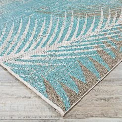 Monaco Tropical Palms Aqua 9 ft. x 13 ft. Indoor/Outdoor Area Rug by Couristan -Artistic Weavers || Couristan Sales Store aqua couristan outdoor rugs 24293134086130t c3 1000