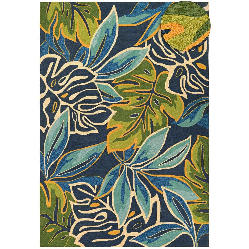 Covington Areca Palms Azure-Forest Green 6 ft. x 8 ft. Indoor/Outdoor Area Rug by Couristan 1 Covington Areca Palms Azure-Forest Green 6 ft. x 8 ft. Indoor/Outdoor Area Rug by Couristan