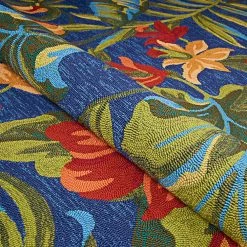 Covington Tropical Orchid Azure-Forest Green-Red 8 ft. x 8 ft. Round Indoor/Outdoor Area Rug by Couristan -Artistic Weavers || Couristan Sales Store azure forest green red couristan outdoor rugs 48864285710710n 1f 1000