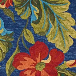 Covington Tropical Orchid Azure-Forest Green-Red 8 ft. x 8 ft. Round Indoor/Outdoor Area Rug by Couristan -Artistic Weavers || Couristan Sales Store azure forest green red couristan outdoor rugs 48864285710710n 44 1000