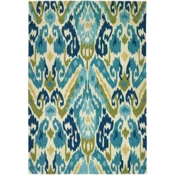 Covington Delfina Azure-Lemon 6 ft. x 8 ft. Indoor/Outdoor Area Rug by Couristan