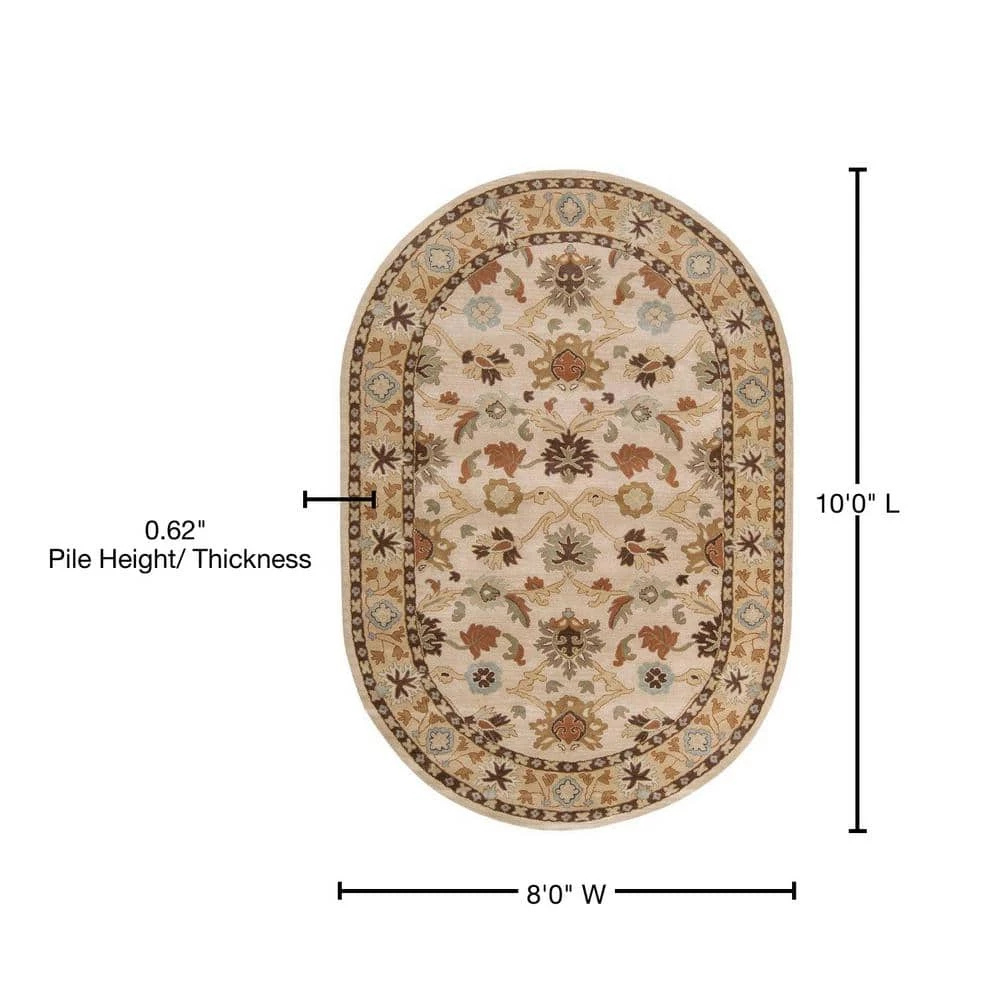 John Beige 8 ft. x 10 ft. Oval Area Rug by Artistic Weavers 3 John Beige 8 ft. x 10 ft. Oval Area Rug by Artistic Weavers - Image 3