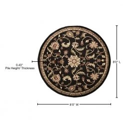 Sabin Black 8 ft. x 8 ft. Round Indoor Area Rug by Artistic Weavers -Artistic Weavers || Couristan Sales Store black artistic weavers area rugs s00151027730 76 1000