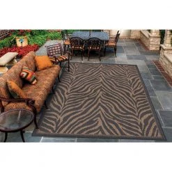 Recife Zebra Black-Cocoa 2 ft. x 4 ft. Indoor/Outdoor Area Rug by Couristan -Artistic Weavers || Couristan Sales Store black cocoa couristan outdoor rugs 15140121018037t 31 1000