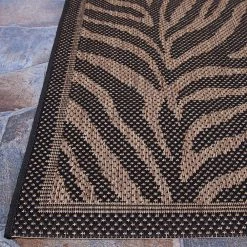 Recife Zebra Black-Cocoa 2 ft. x 4 ft. Indoor/Outdoor Area Rug by Couristan -Artistic Weavers || Couristan Sales Store black cocoa couristan outdoor rugs 15140121018037t 4f 1000