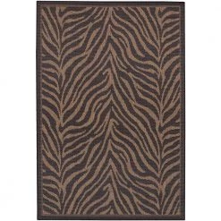 Recife Zebra Black-Cocoa 2 ft. x 4 ft. Indoor/Outdoor Area Rug by Couristan