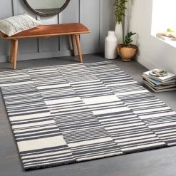 Mikaela Black/Cream 8 ft. x 10 ft. Indoor Area Rug by Artistic Weavers -Artistic Weavers || Couristan Sales Store black cream artistic weavers area rugs s00161048150 31 1000
