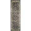 Zahara Floral Emblem Black-Oatmeal 3 ft. x 8 ft. Runner Rug by Couristan