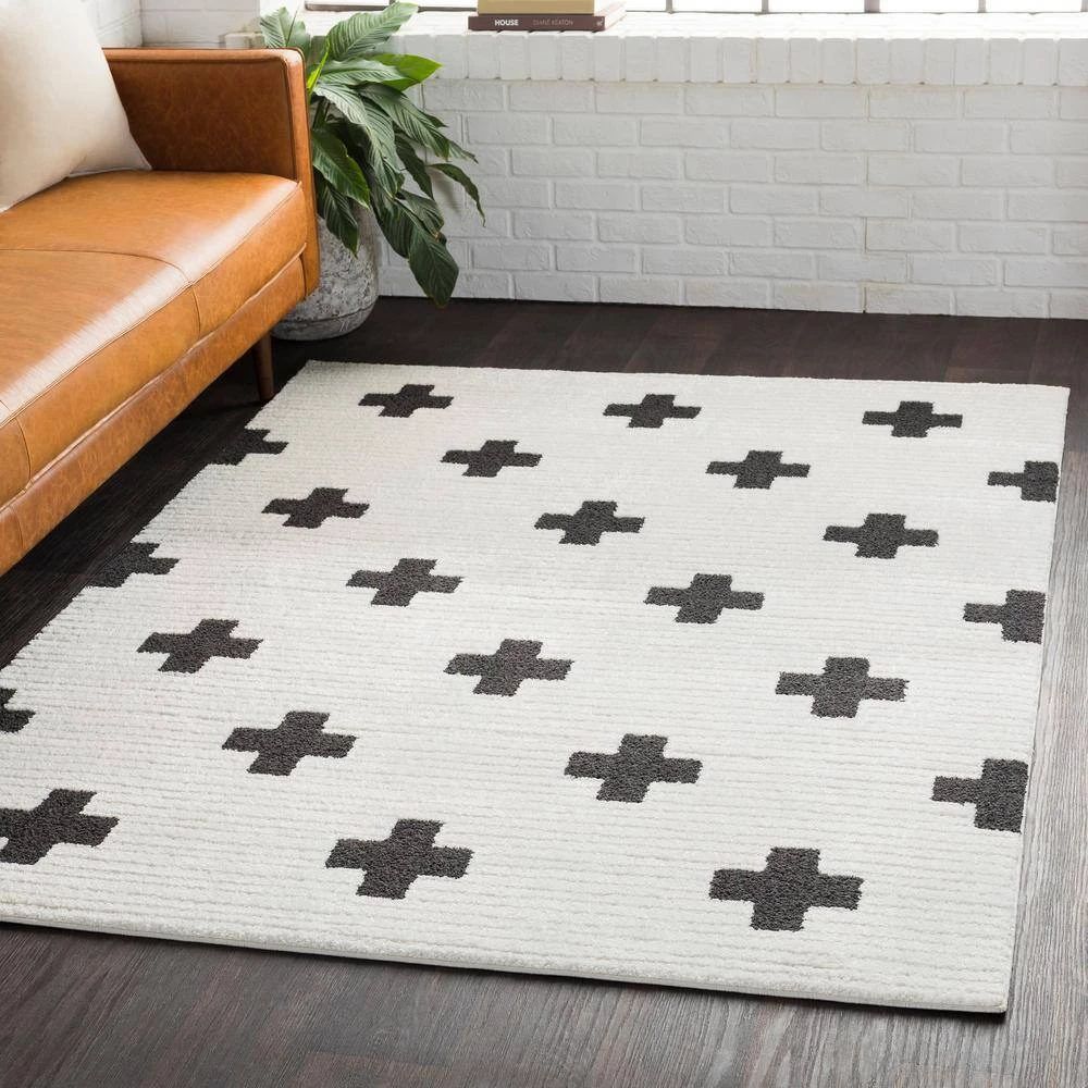 Sulaiman Black/White 7 ft. x 10 ft. Area Rug by Artistic Weavers 2 Sulaiman Black/White 7 ft. x 10 ft. Area Rug by Artistic Weavers - Image 2