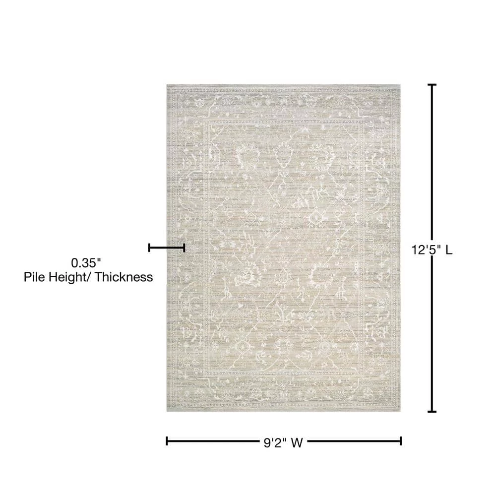 Everest Persian Arabesque Bone 9 ft. x 12 ft. Area Rug by Couristan 2 Everest Persian Arabesque Bone 9 ft. x 12 ft. Area Rug by Couristan - Image 2