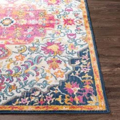 Renee Pink 9 ft. x 12 ft. 3 in. Medallion Area Rug by Artistic Weavers -Artistic Weavers || Couristan Sales Store bright pink artistic weavers area rugs s00161030241 1f 1000