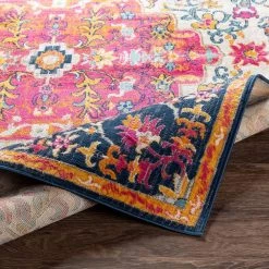 Renee Pink 9 ft. x 12 ft. 3 in. Medallion Area Rug by Artistic Weavers -Artistic Weavers || Couristan Sales Store bright pink artistic weavers area rugs s00161030241 4f 1000