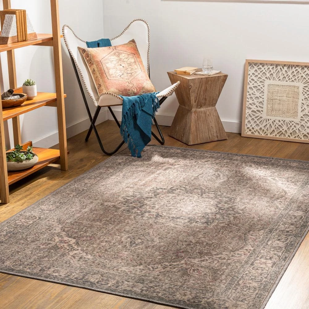 Kildonan Brown 8 ft. x 10 ft. Indoor Machine-Washable Area Rug by Artistic Weavers 2 Kildonan Brown 8 ft. x 10 ft. Indoor Machine-Washable Area Rug by Artistic Weavers - Image 2