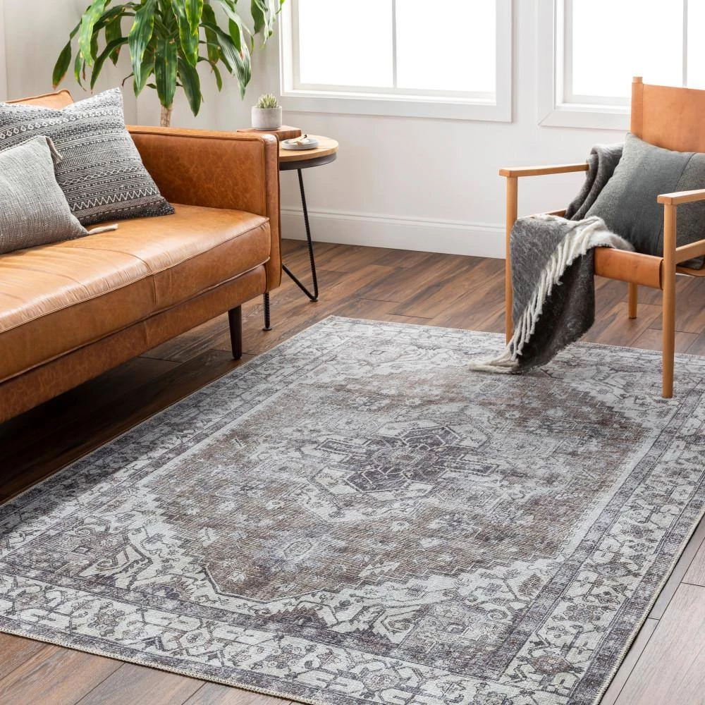 Constantia Brown/Gray 9 ft. x 12 ft. Indoor Machine-Washable Area Rug by Artistic Weavers 7 Constantia Brown/Gray 9 ft. x 12 ft. Indoor Machine-Washable Area Rug by Artistic Weavers - Image 7