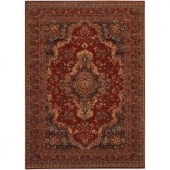 Old World Classics Kerman Medallion Burgundy 8 ft. x 11 ft. Area Rug by Couristan