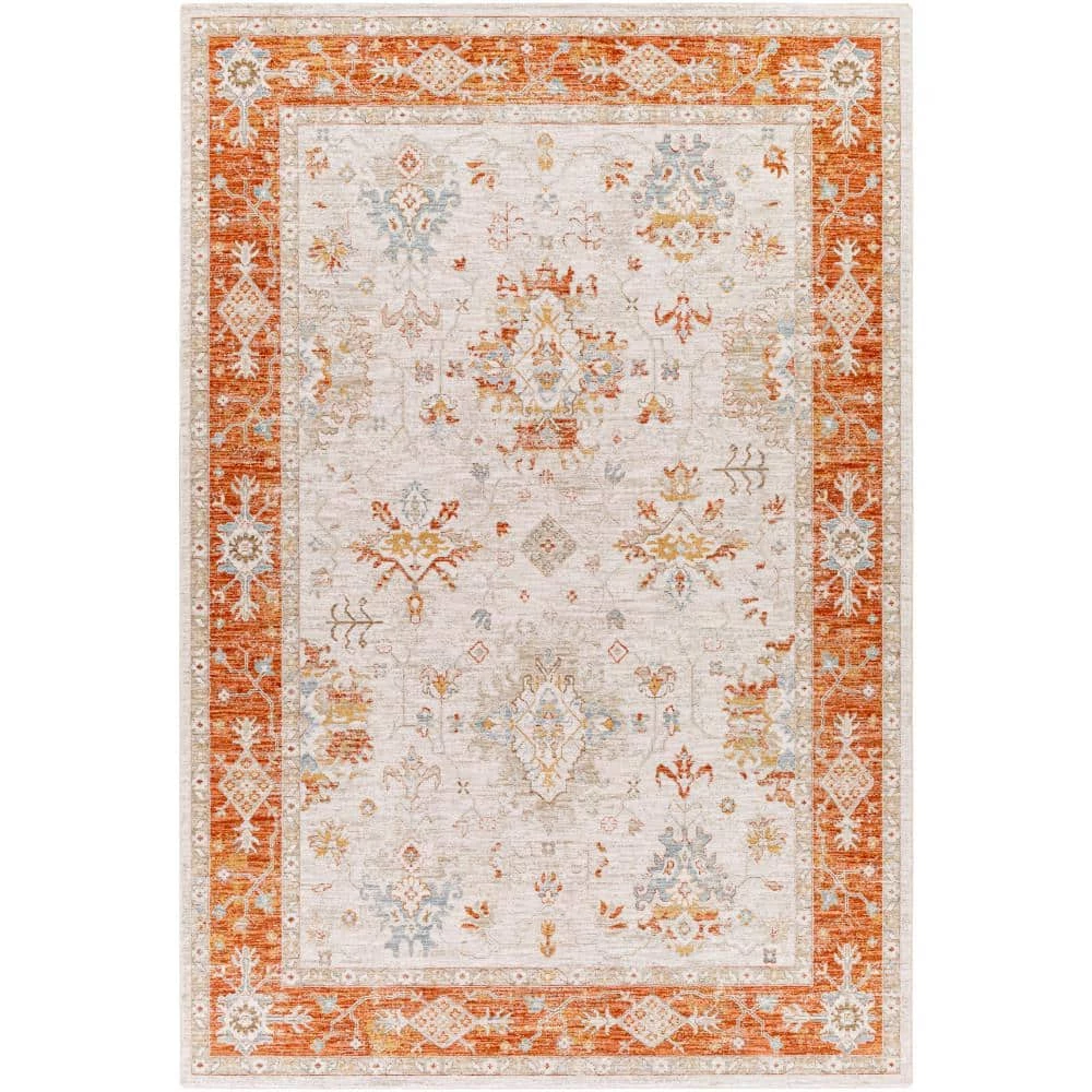 Adama Orange/Light Gray 8 ft. x 10 ft. Indoor Area Rug by Artistic Weavers 1 Adama Orange/Light Gray 8 ft. x 10 ft. Indoor Area Rug by Artistic Weavers