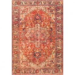 Lyndon Burnt Orange 9 ft. x 12 ft. Indoor Machine-Washable Area Rug by Artistic Weavers