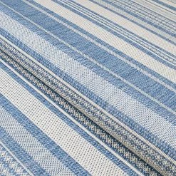 Recife Gazebo Stripe Champagne-Blue 9 ft. x 9 ft. Square Indoor/Outdoor Area Rug by Couristan -Artistic Weavers || Couristan Sales Store champagne blue couristan outdoor rugs 53131212086086q 1f 1000