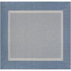 Recife Stria Texture Champagne-Blue 9 ft. x 9 ft. Square Indoor/Outdoor Area Rug by Couristan