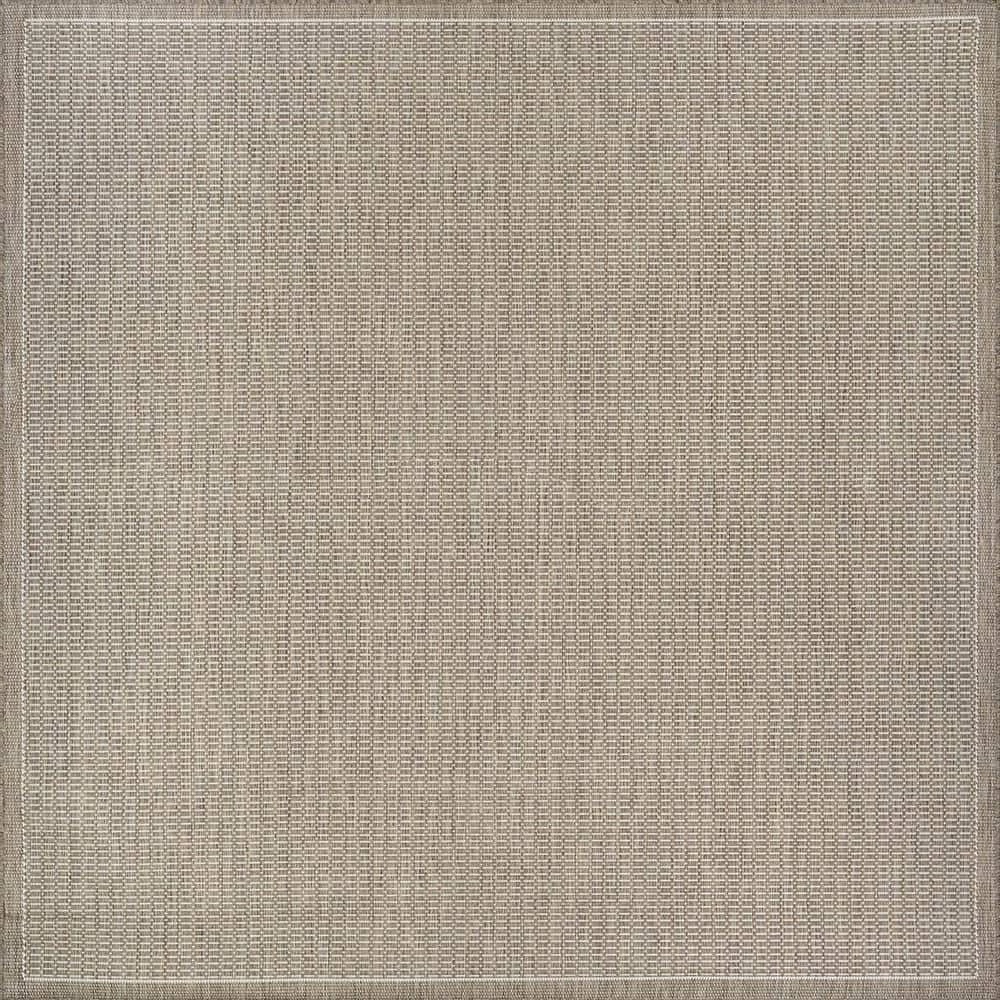 Recife Saddle Stitch Champagne-Taupe 8 ft. x 8 ft. Square Indoor/Outdoor Area Rug by Couristan 1 Recife Saddle Stitch Champagne-Taupe 8 ft. x 8 ft. Square Indoor/Outdoor Area Rug by Couristan