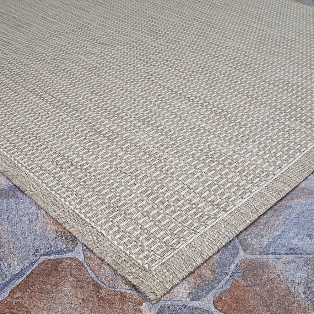 Recife Saddle Stitch Champagne-Taupe 8 ft. x 8 ft. Square Indoor/Outdoor Area Rug by Couristan 4 Recife Saddle Stitch Champagne-Taupe 8 ft. x 8 ft. Square Indoor/Outdoor Area Rug by Couristan - Image 4