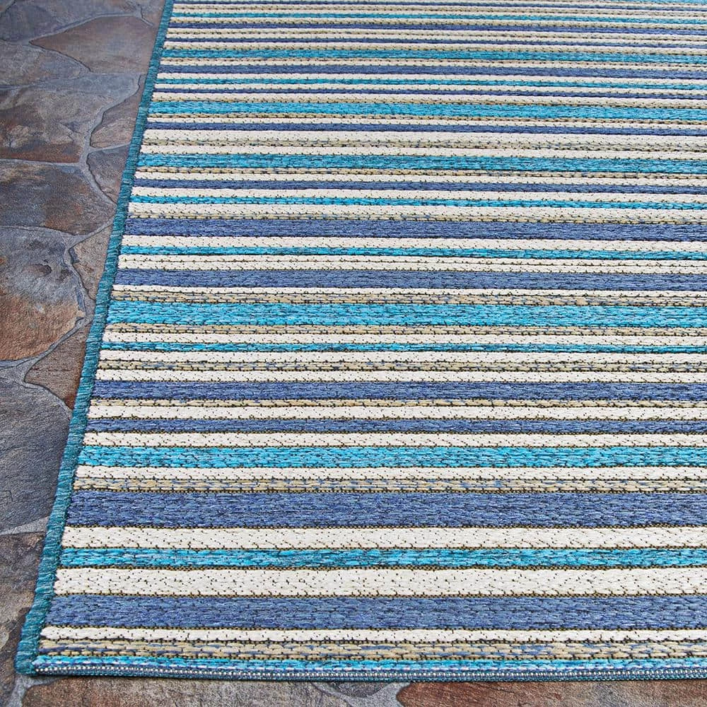 Cape Brockton Cobalt-Teal 8 ft. x 11 ft. Indoor/Outdoor Area Rug by Couristan 5 Cape Brockton Cobalt-Teal 8 ft. x 11 ft. Indoor/Outdoor Area Rug by Couristan - Image 5
