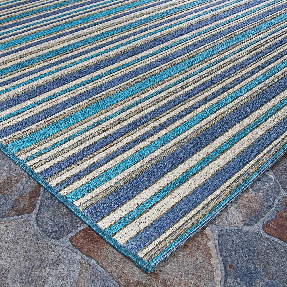 Cape Brockton Cobalt-Teal 8 ft. x 11 ft. Indoor/Outdoor Area Rug by Couristan 4 Cape Brockton Cobalt-Teal 8 ft. x 11 ft. Indoor/Outdoor Area Rug by Couristan - Image 4