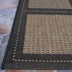 Recife Summit Cocoa-Black 9 ft. x 13 ft. Indoor/Outdoor Area Rug by Couristan -Artistic Weavers || Couristan Sales Store cocoa black couristan outdoor rugs 10432500086130t 4f 1000