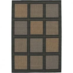 Recife Summit Cocoa-Black 9 ft. x 13 ft. Indoor/Outdoor Area Rug by Couristan
