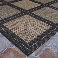 Recife Summit Cocoa-Black 9 ft. x 13 ft. Indoor/Outdoor Area Rug by Couristan -Artistic Weavers || Couristan Sales Store cocoa black couristan outdoor rugs 10432500086130t c3 1000