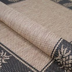 Recife Tropics Cocoa-Black 7 ft. x 6 in. x 7 ft. 6 in. Square Indoor/Outdoor Area Rug by Couristan -Artistic Weavers || Couristan Sales Store cocoa black couristan outdoor rugs 11772500076076q 1f 1000