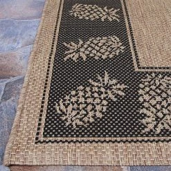 Recife Tropics Cocoa-Black 7 ft. x 6 in. x 7 ft. 6 in. Square Indoor/Outdoor Area Rug by Couristan -Artistic Weavers || Couristan Sales Store cocoa black couristan outdoor rugs 11772500076076q 4f 1000