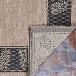 Recife Tropics Cocoa-Black 7 ft. x 6 in. x 7 ft. 6 in. Square Indoor/Outdoor Area Rug by Couristan -Artistic Weavers || Couristan Sales Store cocoa black couristan outdoor rugs 11772500076076q 66 1000