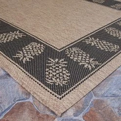 Recife Tropics Cocoa-Black 7 ft. x 6 in. x 7 ft. 6 in. Square Indoor/Outdoor Area Rug by Couristan -Artistic Weavers || Couristan Sales Store cocoa black couristan outdoor rugs 11772500076076q c3 1000