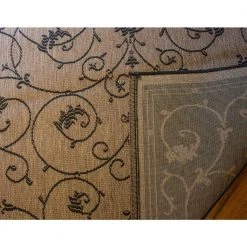 Recife Veranda Cocoa-Black 8 ft. 6 in. x 8 ft. 6 in. Round Indoor/Outdoor Area Rug by Couristan -Artistic Weavers || Couristan Sales Store cocoa black couristan outdoor rugs 15832500086086n 1d 1000