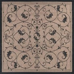 Recife Veranda Cocoa-Black 9 ft. x 9 ft. Square Indoor/Outdoor Area Rug by Couristan