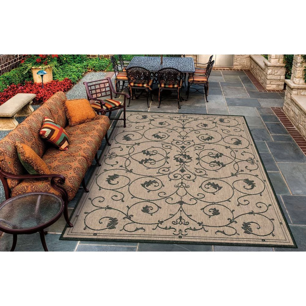 Recife Veranda Cocoa-Black 9 ft. x 9 ft. Square Indoor/Outdoor Area Rug by Couristan 2 Recife Veranda Cocoa-Black 9 ft. x 9 ft. Square Indoor/Outdoor Area Rug by Couristan - Image 2