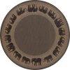 Recife Elephant Cocoa-Black 9 ft. x 9 ft. Round Indoor/Outdoor Area Rug by Couristan