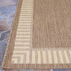 Recife Wicker Stitch Cocoa-Natural 9 ft. x 9 ft. Square Indoor/Outdoor Area Rug by Couristan -Artistic Weavers || Couristan Sales Store cocoa natural couristan outdoor rugs 16811500086086q 4f 1000