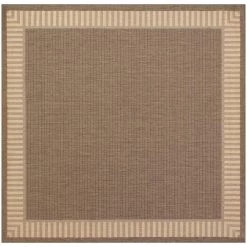 Recife Wicker Stitch Cocoa-Natural 9 ft. x 9 ft. Square Indoor/Outdoor Area Rug by Couristan