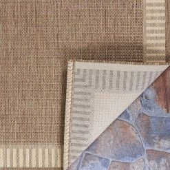 Recife Wicker Stitch Cocoa-Natural 9 ft. x 9 ft. Square Indoor/Outdoor Area Rug by Couristan -Artistic Weavers || Couristan Sales Store cocoa natural couristan outdoor rugs 16811500086086q 66 1000