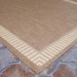 Recife Wicker Stitch Cocoa-Natural 9 ft. x 9 ft. Square Indoor/Outdoor Area Rug by Couristan -Artistic Weavers || Couristan Sales Store cocoa natural couristan outdoor rugs 16811500086086q c3 1000