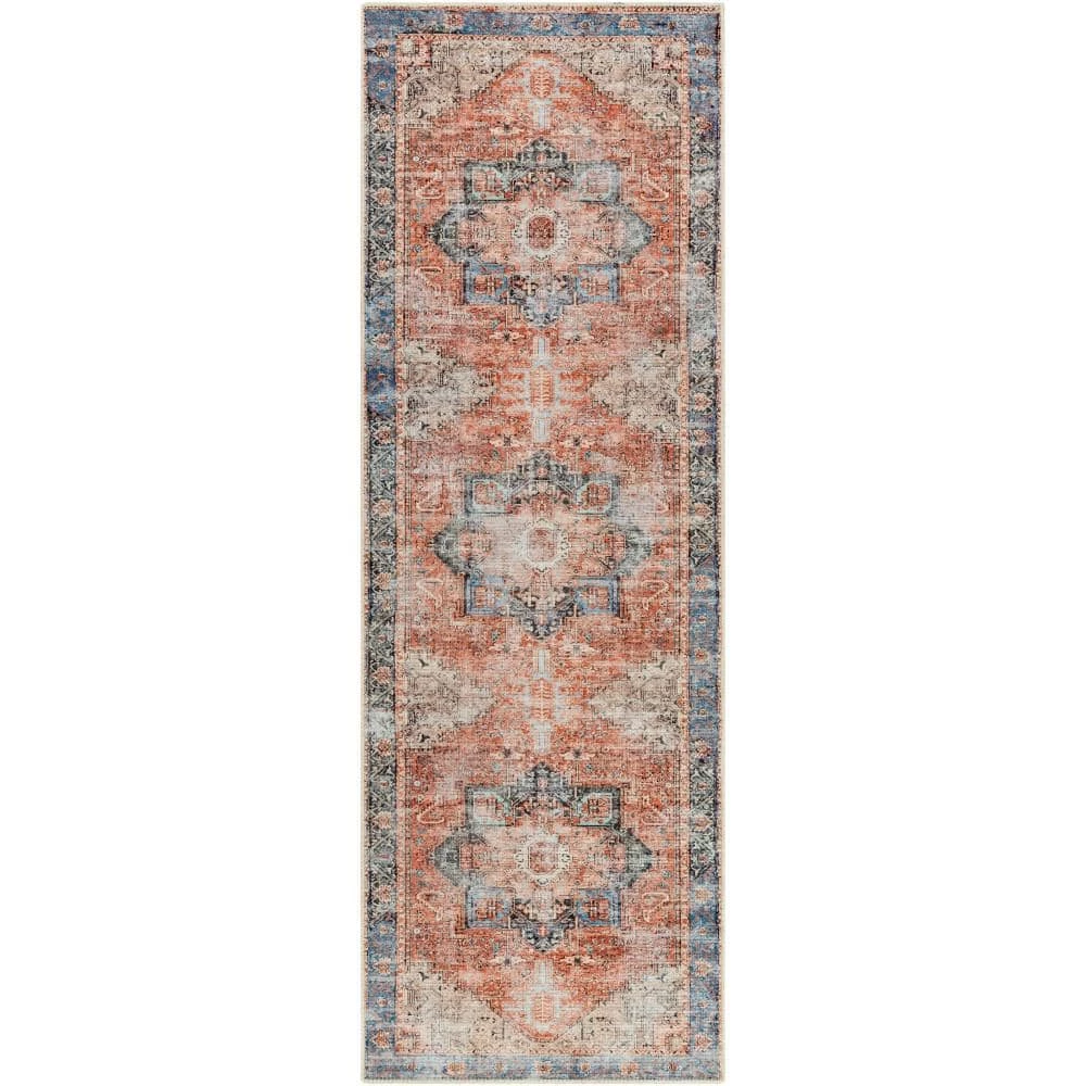 Gilda Coral 3 ft. x 20 ft. Indoor Runner Machine-Washable Area Rug by Artistic Weavers 1 Gilda Coral 3 ft. x 20 ft. Indoor Runner Machine-Washable Area Rug by Artistic Weavers
