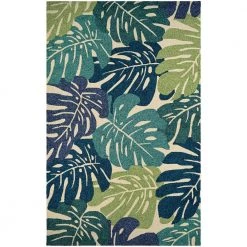 Covington Monstera Cream-Multi 6 ft. x 8 ft. Indoor/Outdoor Area Rug by Couristan