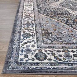 Gypsy Persian Medallion Dark Grey-Ivory 8 ft. x 11 ft. Area Rug by Couristan -Artistic Weavers || Couristan Sales Store dark grey ivory couristan area rugs ay380102080109t 4f 1000