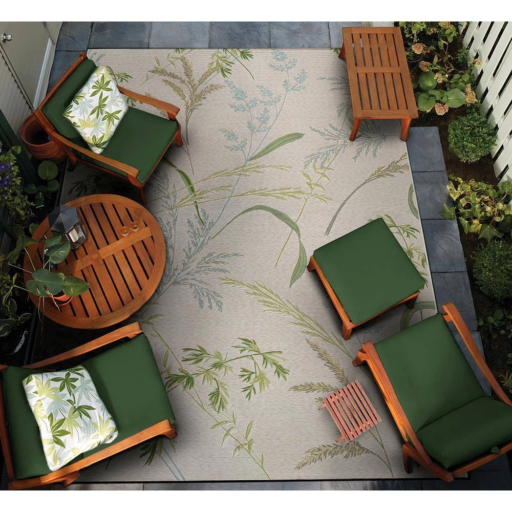 Dolce Sand Dune Beige-Multi 8 ft. x 11 ft. Indoor/Outdoor Area Rug by Couristan 2 Dolce Sand Dune Beige-Multi 8 ft. x 11 ft. Indoor/Outdoor Area Rug by Couristan - Image 2