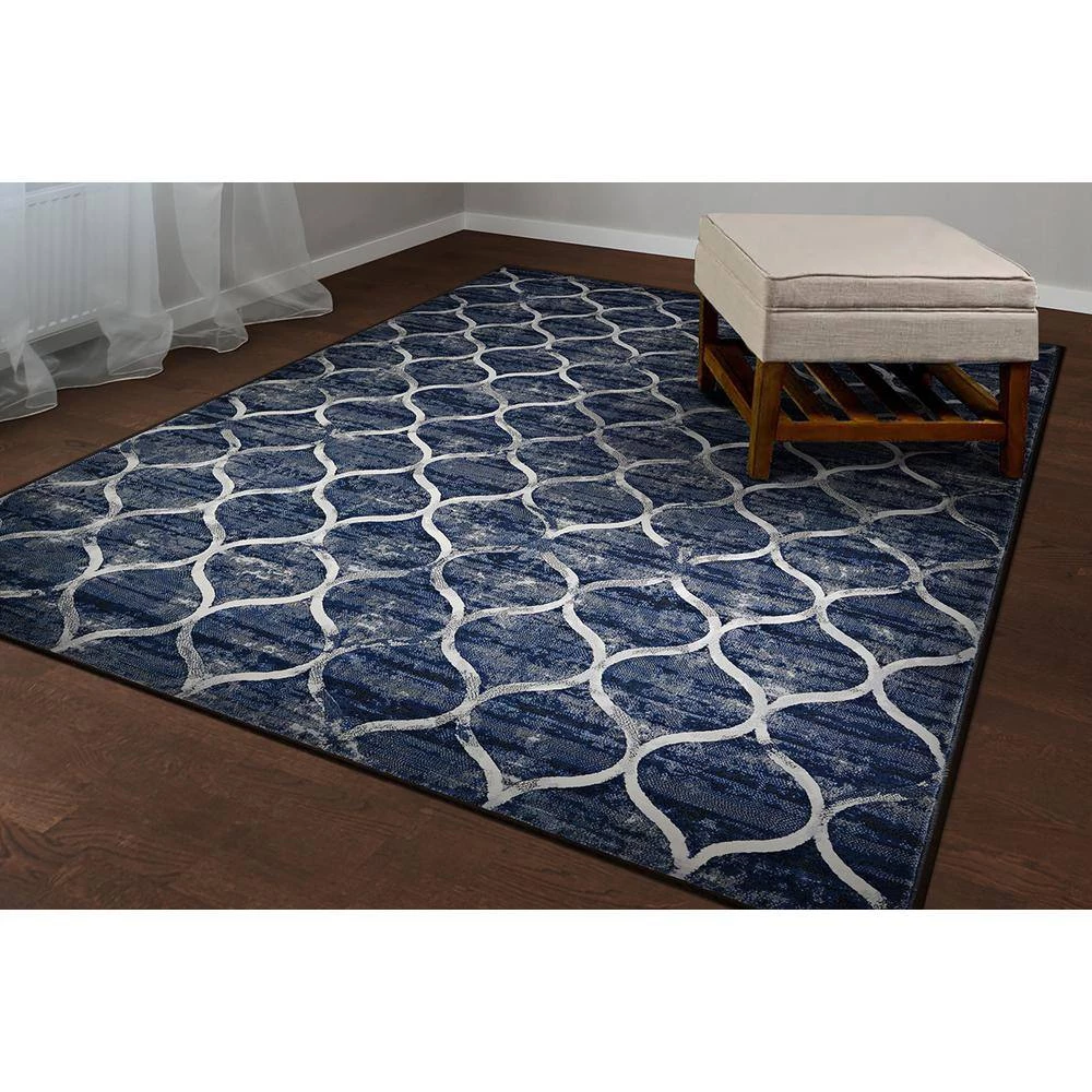 Easton Ogee Dusk Blue 2 ft. x 4 ft. Area Rug by Couristan 9 Easton Ogee Dusk Blue 2 ft. x 4 ft. Area Rug by Couristan - Image 9