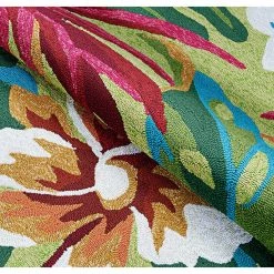 Covington Painted Fern Fern-Red 8 ft. x 8 ft. Round Indoor/Outdoor Area Rug by Couristan -Artistic Weavers || Couristan Sales Store fern red couristan outdoor rugs 40984071710710n 1f 1000