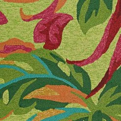 Covington Painted Fern Fern-Red 8 ft. x 8 ft. Round Indoor/Outdoor Area Rug by Couristan -Artistic Weavers || Couristan Sales Store fern red couristan outdoor rugs 40984071710710n 44 1000